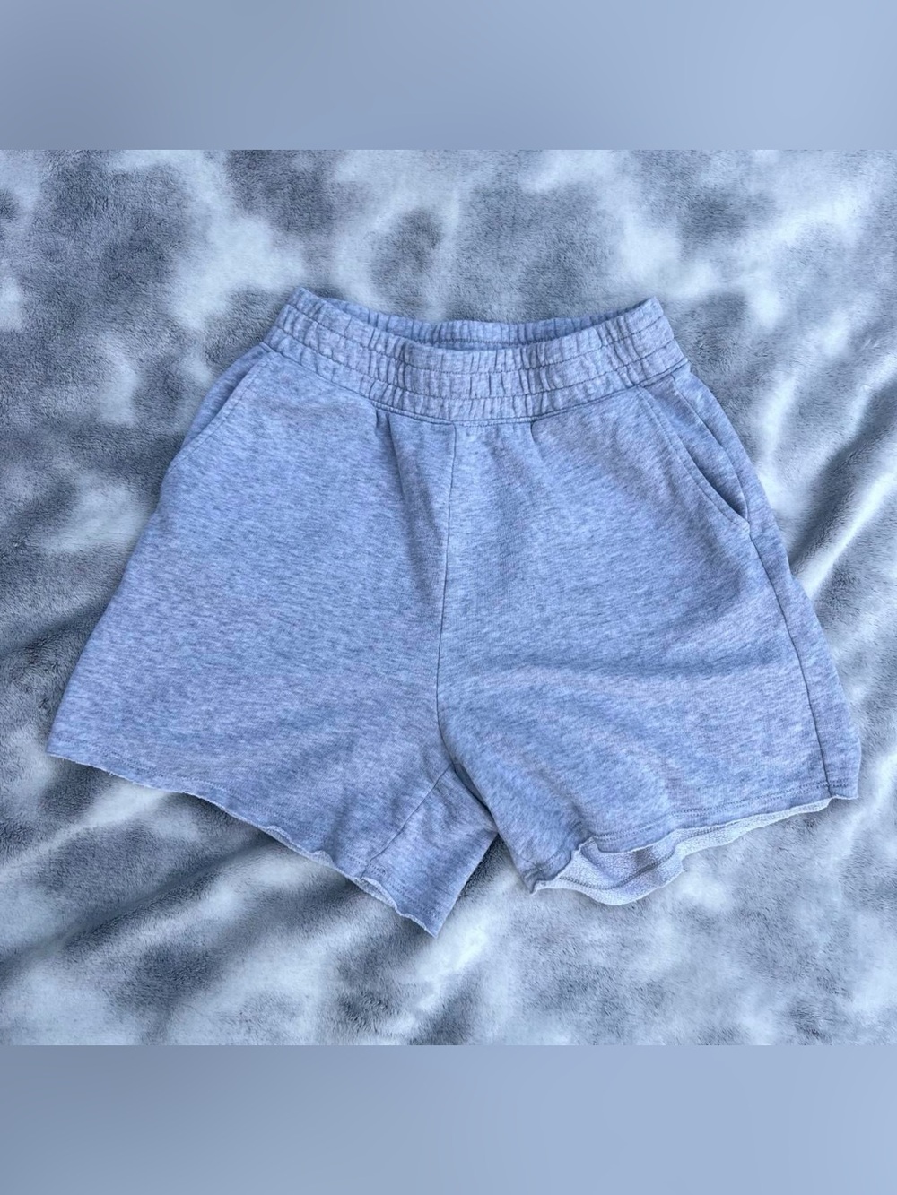 American Eagle Outfitters Light Gray High-Waist Athletic Shorts